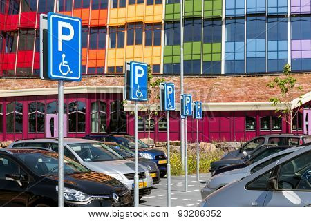 Car Park With Special Handicapped Parking Places