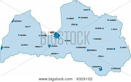 Mappa della Repubblica di Lettonia