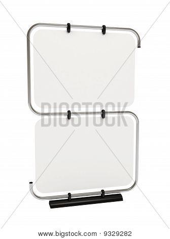 Leere weiße doppelte Tafel für Werbung, Isolated on White