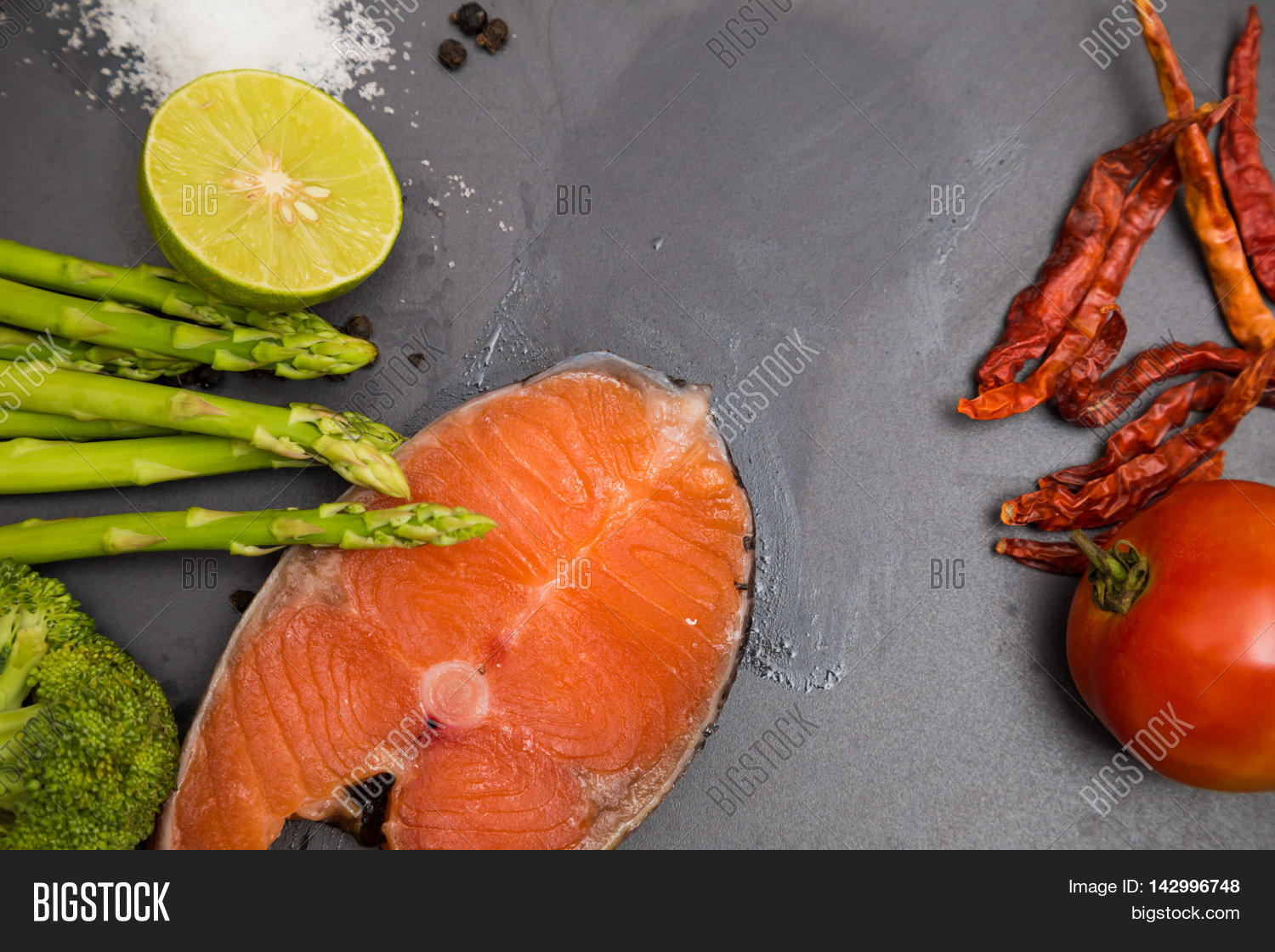 Flat Lay Raw Salmon Image & Photo (Free Trial) | Bigstock