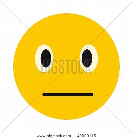 Calm smiley icon in flat style isolated on white background. Facial expressions symbol