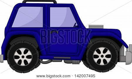 cute blue car cartoon for you design