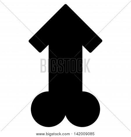 Male Sexual Potence vector icon. Style is flat symbol, black color, rounded angles, white background.
