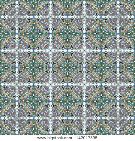 Beautiful Vintage seamless pattern. Ornament. Unusual. Indian motif. For your design. Green