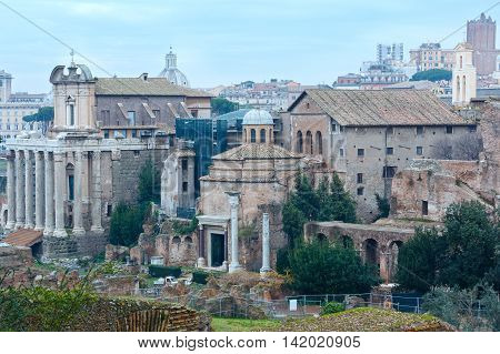 Roman Forum In Rome, Italy.