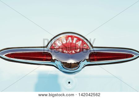 Zaporozhye, Ukraine - May 17, 2014: First All-Ukrainian festival of vintage cars Zaporozhye Gate . 118 cars and 12 motorcycles participated in the festival.