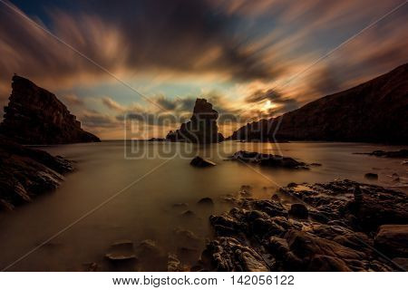beautiful rocks in Bulgaria at sunrise in summer