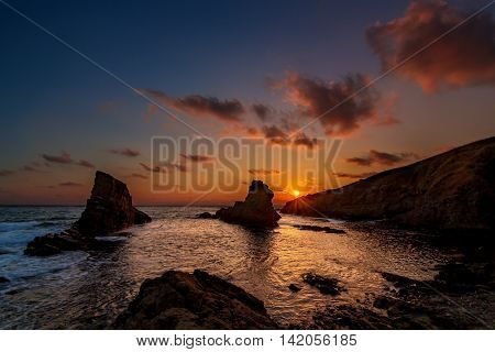 beautiful rocks in Bulgaria at sunrise in summer
