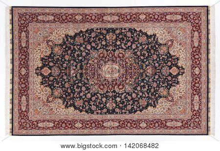 Silk Afgan Carpet on white background quality