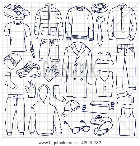 Doodle Set With Man Clothes