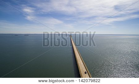 Aerial View Bridge Of Mato Grosso State Border With Sao Paulo State In Brazil. July, 2016