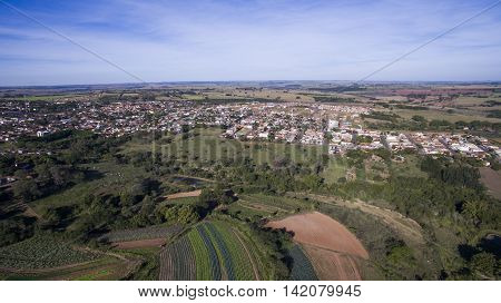 Aerial View Of The City Of Alvares Machado In Sao Paulo State In Brazil. July, 2016.