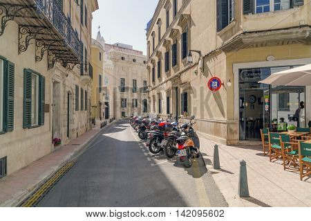 Mahon/Spain. 21st June 2012. Mahon in Spain on a warm June summer afternoon.