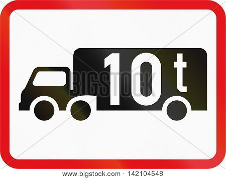 Road Sign Used In The African Country Of Botswana - The Primary Sign Applies To Goods Vehicles Excee