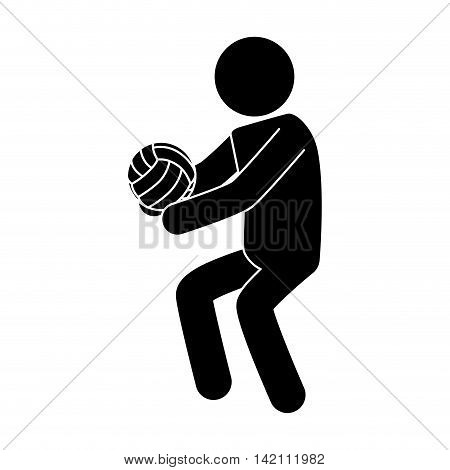 volleyball man pictogram playing pose sport person vector graphic isolated and flat illustration