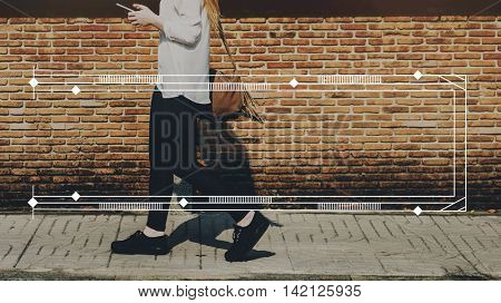Female Streetwalk Outdoors Banner Graphic Concept