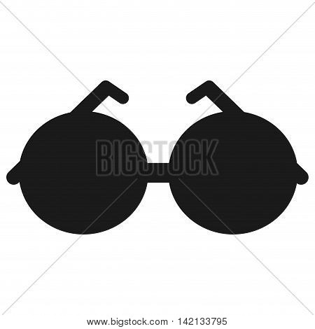 flat design round frame sunglasses icon vector illustration