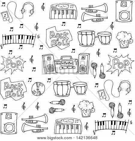 Music hand draw element vector art stock collection
