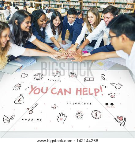 You Can Help Donations Charity Support Concept