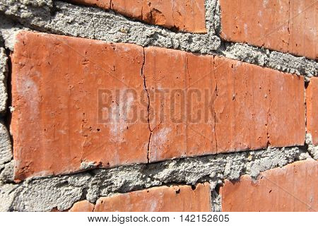 Background of old red brick wall pattern texture. Great for graffiti inscriptions.
