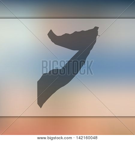 Somalia map on blurred background. Blurred background with silhouette of Somalia. Somalia. Blurred background. Somalia silhouette. Somalia vector map. Somalia flag.