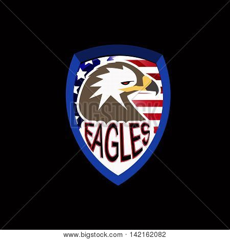logo of an eagle on black background