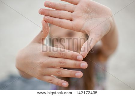 Girl Showing Hand Gestures