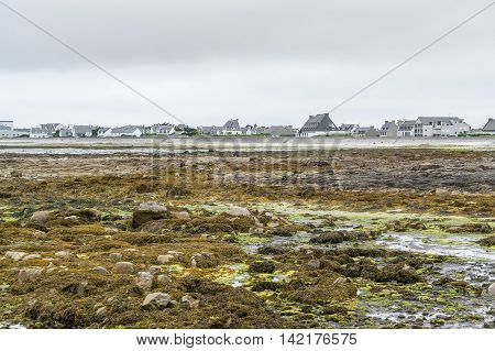 coastal scenery around Penmarch in the Finistere department of Brittany in France