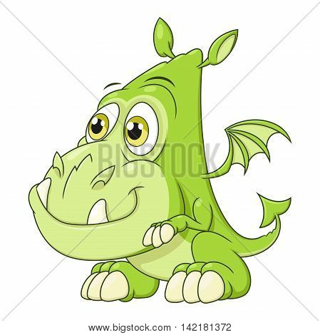 Illustration of the cute little dragon baby