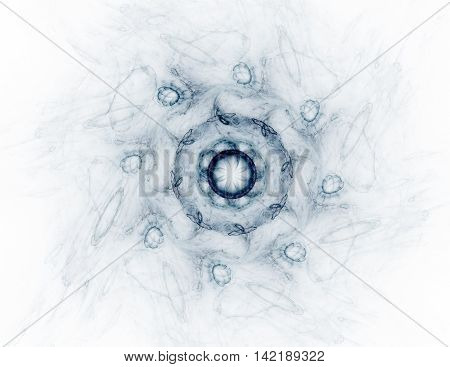 Lacy colorful clockwork pattern. Digital fractal art design. Abstract design of sacred symbols signs geometry. Designs of astrology alchemy magic. Geometric Spiral. Abstract Colorful Fractal Texture.