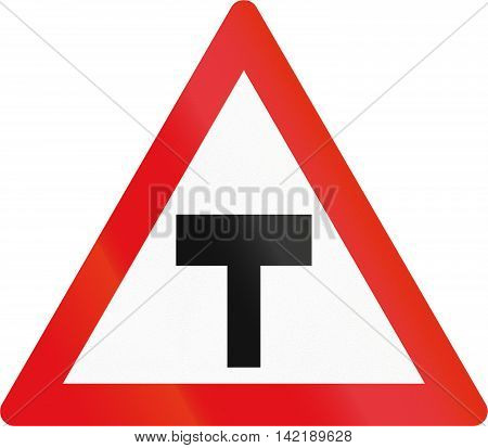 Road Sign Used In The African Country Of Botswana - T-junction