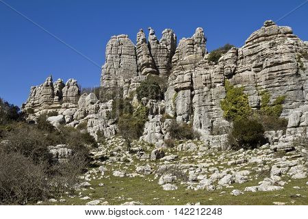 El Torcal Park is known for it's unusual limestone rock formations