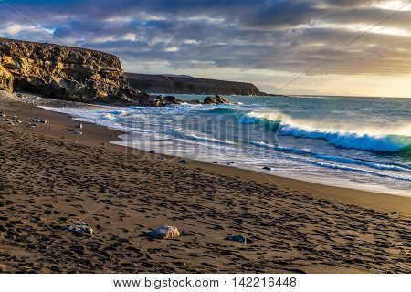 Sunset On The Ajuy Beach - Ajuy Fuerteventura Canary Islands Spain Europe