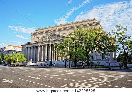 View At National Archives Building In Washington Dc