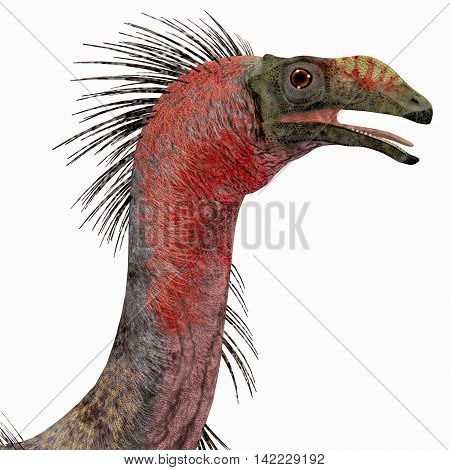 Therizinosaurus Dinosaur Head 3D Illustration - Therizinosaurus was a carnivorous theropod dinosaur that lived in the Cretaceous Period of Mongolia.