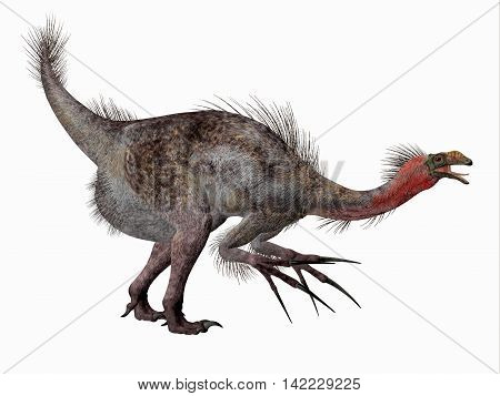 Therizinosaurus Dinosaur Side Profile 3D Illustration - Therizinosaurus was a carnivorous theropod dinosaur that lived in the Cretaceous Period of Mongolia.