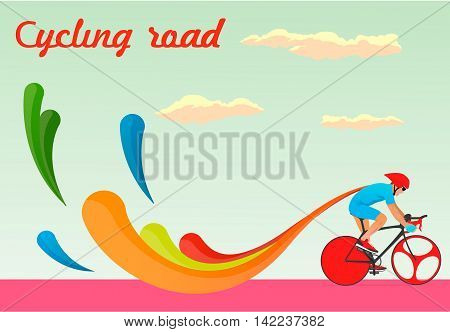 At competitions in cycling road vector EPS 10