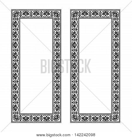 Graphical ornamental frame, decor frame. gate frame, ancient frame, swirl frame, vintage frame. wedding frame, style frame. Vector.