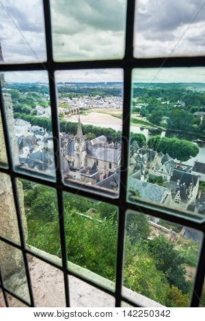 Chinon walled castle. Chinon is a commune located in the Indre-et-Loire department in the Region Centre. The Loire Valley with its castles is UNESCO World Heritage Site France