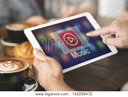 Music Player Button Application Icon Graphic Concept