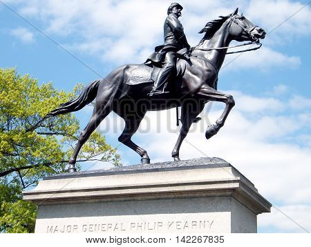 Arlington USA - April 8 2010: General Philip Kearny Monument in Arlington National Cemetery.