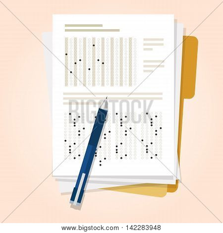 exams quiz test paper with pencil multiple choice vector