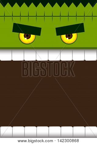 Vector stock of frankenstein monster face for halloween poster background