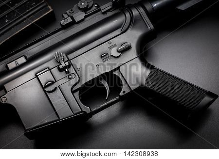 M4A1 assault rifle on black background ,
