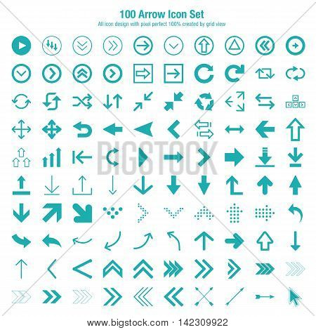 Arrow Icon Set Design. Easy to manipulate, re-size or colorize.