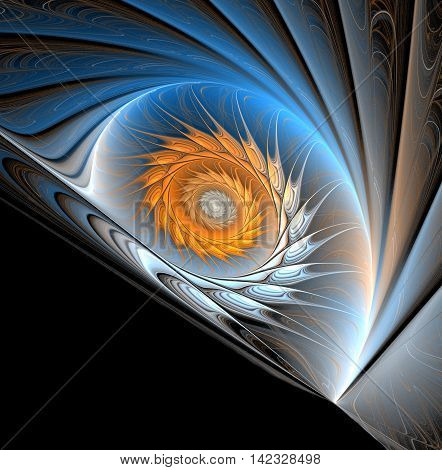 Abstract fractal snail shape computer generated image