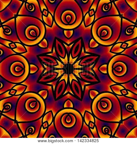 Colorful decorative card with swirling waves. Creative modern idea. Arabic motif