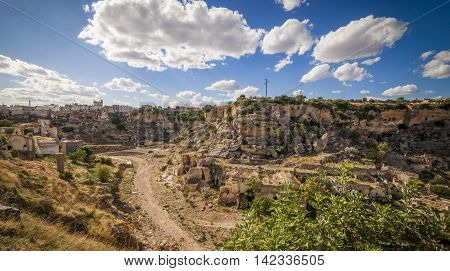 Panoramic view of Ginosa a typical south italian village similar to Matera