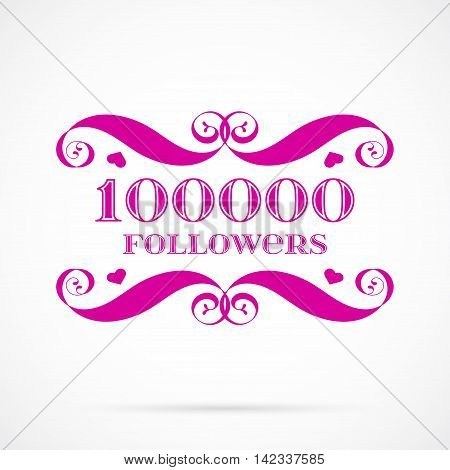 Vector 10000 followers badge over white. Easy use and recolor elements for your design.