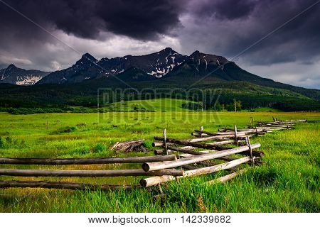 A Summer Storm Brings Rains To Last Dollar Ranch Outside Of Telluride Colorado